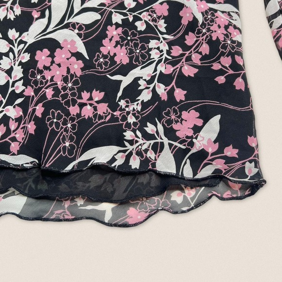 Y2K Floral Long Sleeve Blouse Top | Size Large | Apt. 9 | - Picture 2 of 4